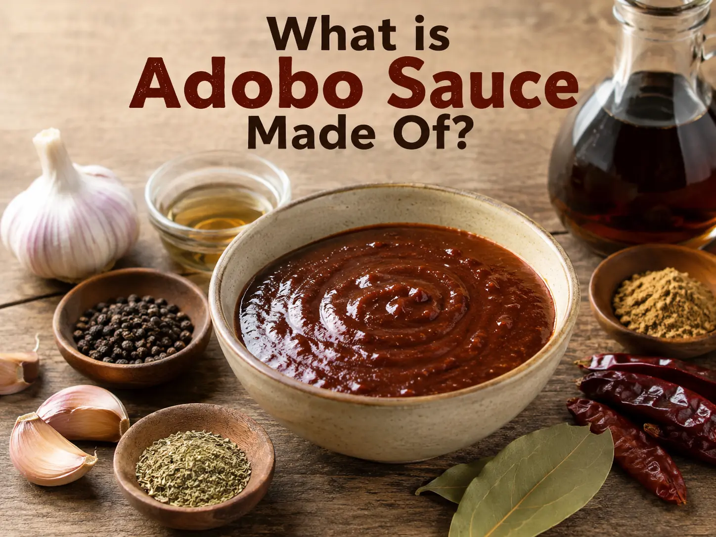 12 Best Adobo Sauce Substitutes That Actually Work 2 Ingredients used to make adobo sauce including dried chipotle peppers, tomatoes, garlic, vinegar, honey and traditional Mexican spices