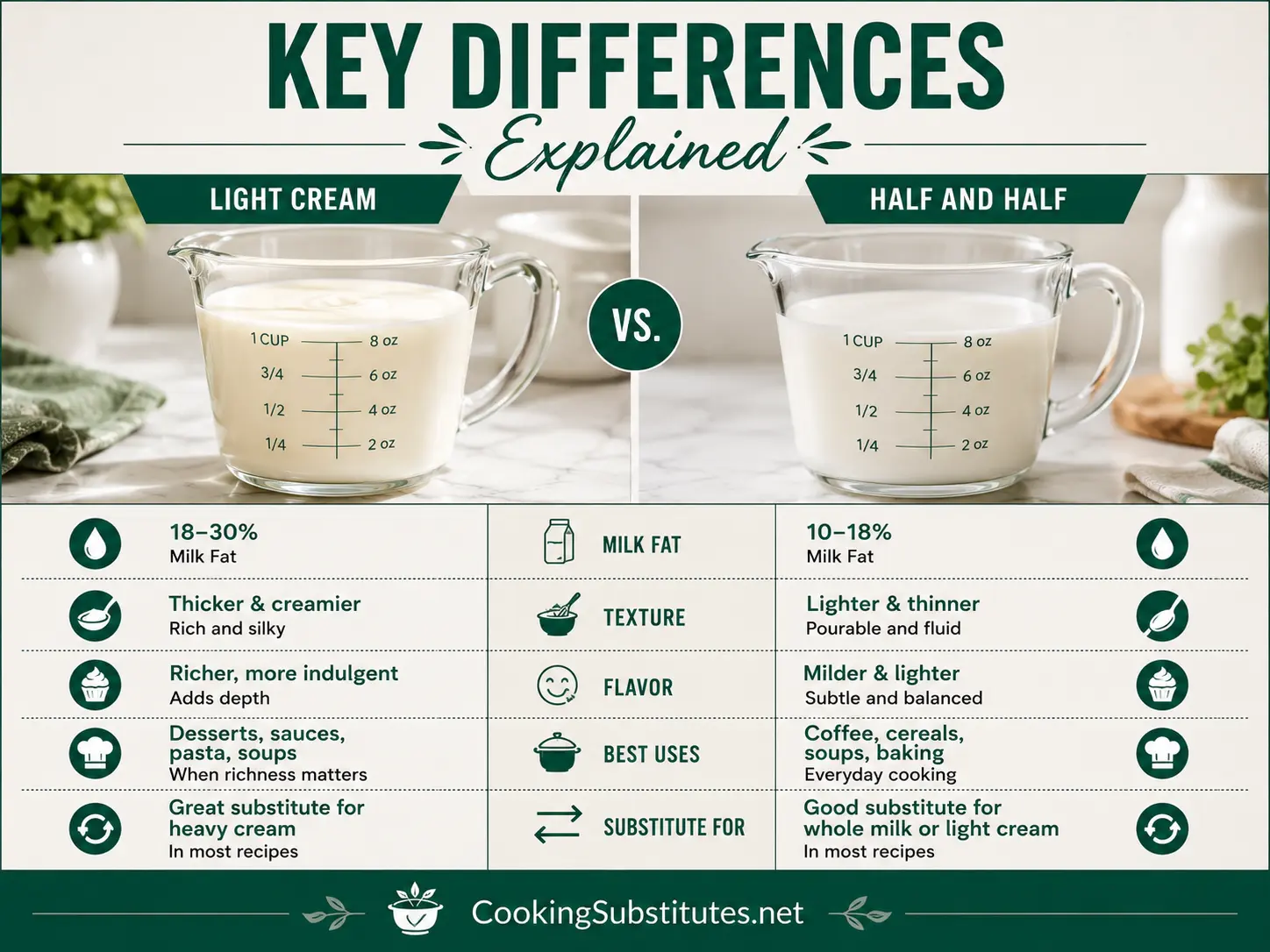 Light Cream vs Half and Half The Key Differences
