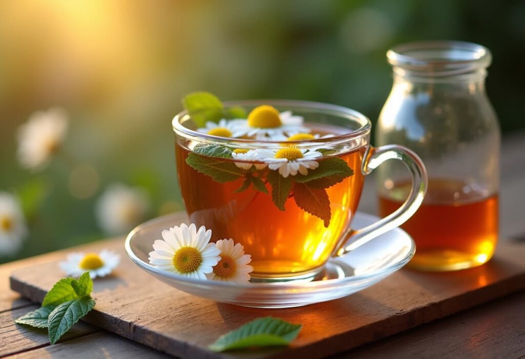 Chamomile & Mint Tea - relaxing drinks for sleep