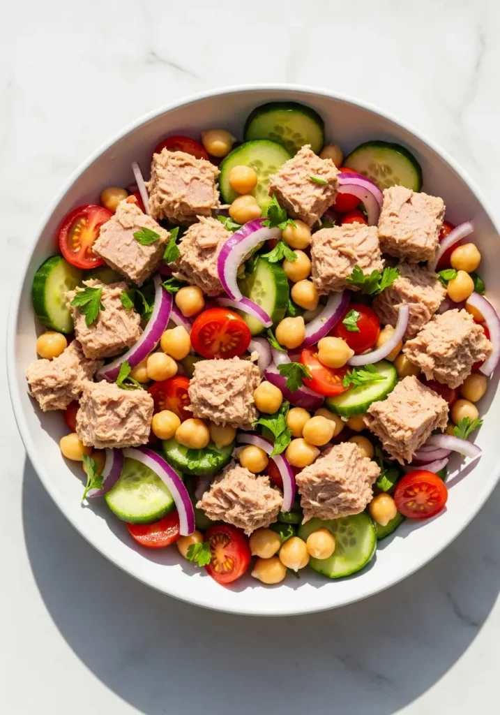 No-Chop Dinner Solutions: 7 Meals That Skip the Cutting Board 5 Tuna Chickpea Salad (8 Minutes - NO COOKING)