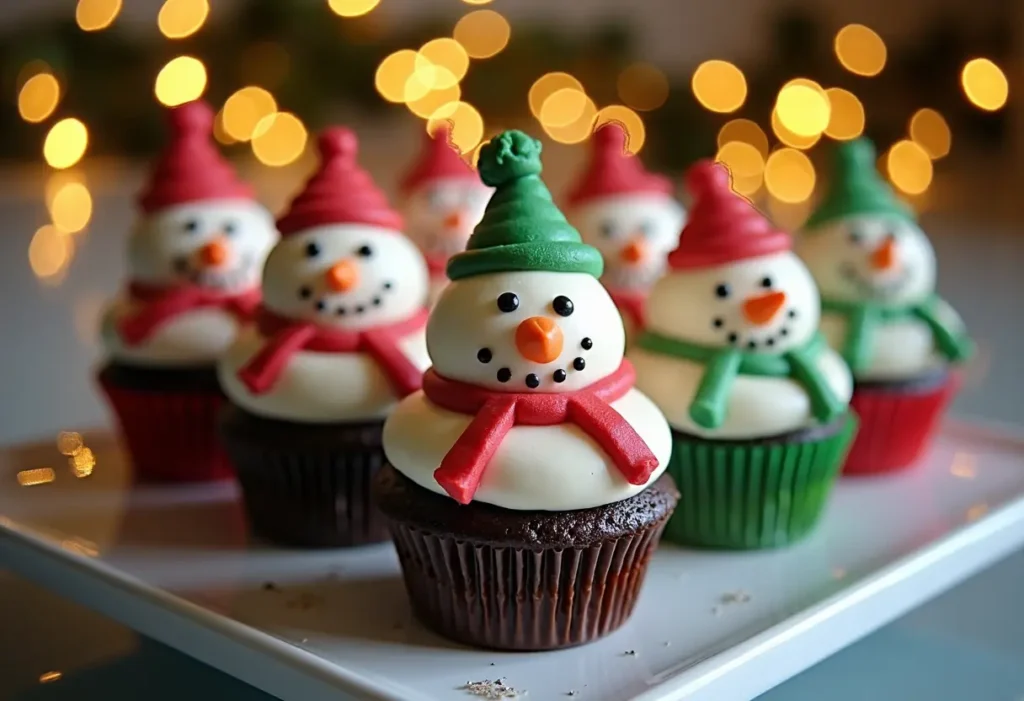 snowman cupcake​