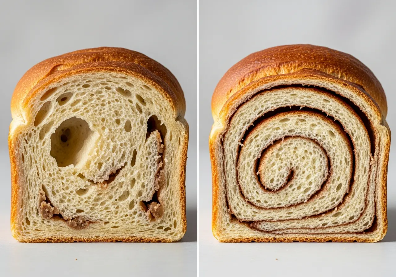 Common mistakes versus perfect results in cinnamon swirl bread recipes