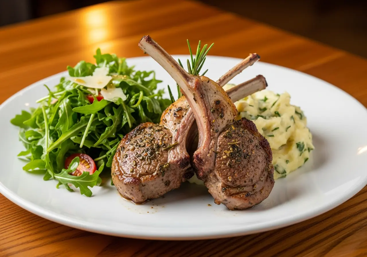 Complete lamb chop recipes baked dinner with potatoes and salad