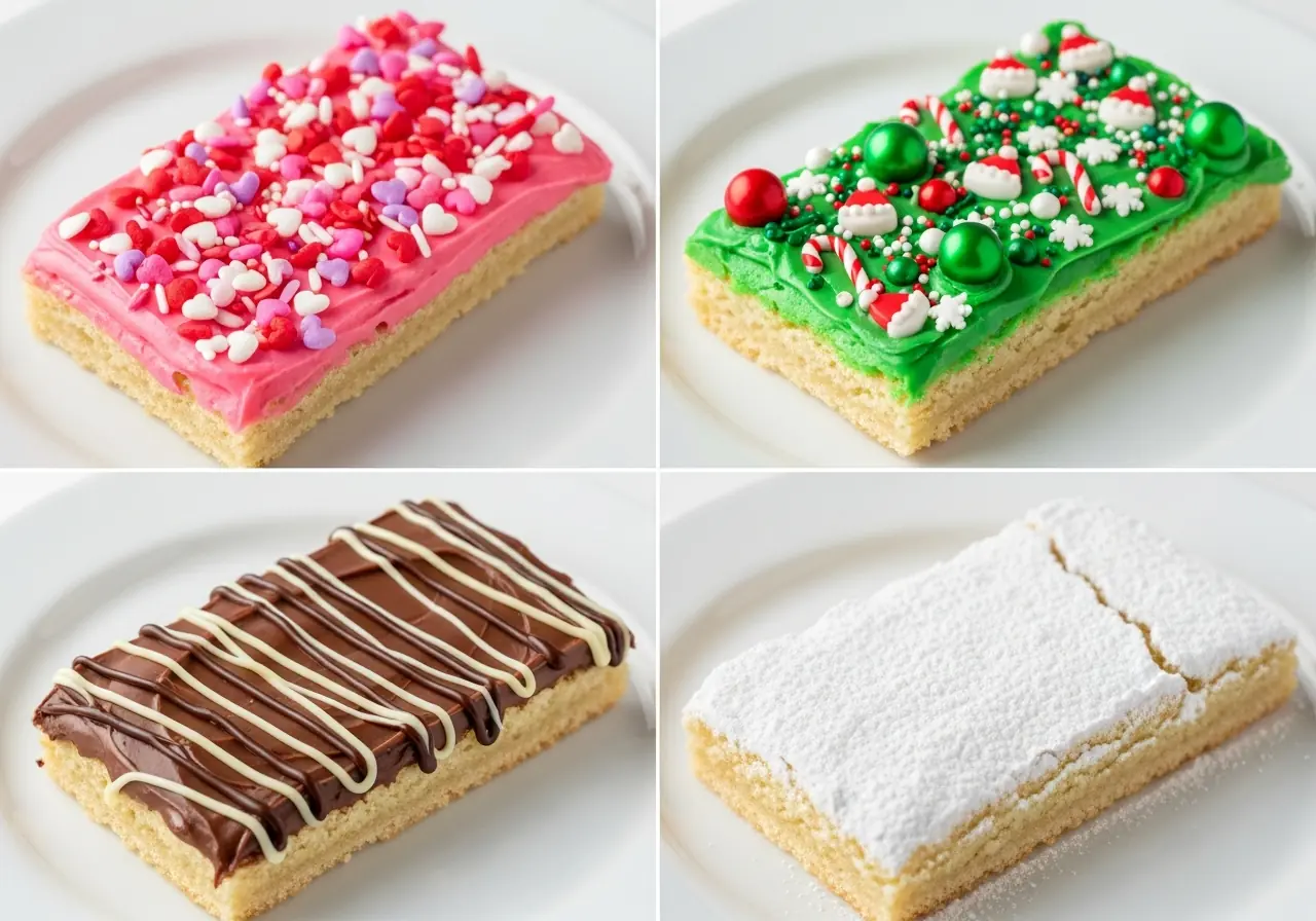 The Ultimate Sugar Cookie Bar Recipe: Soft, Buttery, and Ready in 30 Minutes 6 Different variations of simple cookie recipe bars with holiday baking recipes decorations