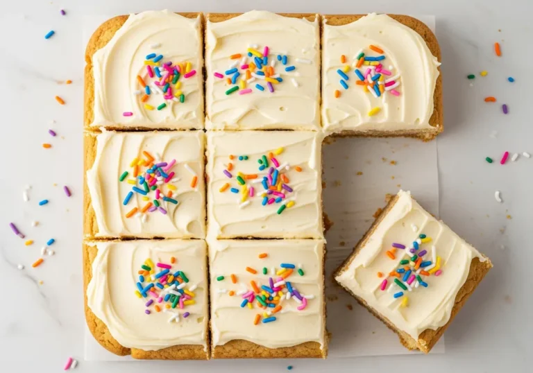 The Ultimate Sugar Cookie Bar Recipe: Soft, Buttery, and Ready in 30 Minutes 3 Sugar cookie bar recipe with vanilla buttercream frosting and colorful sprinkles in baking pan