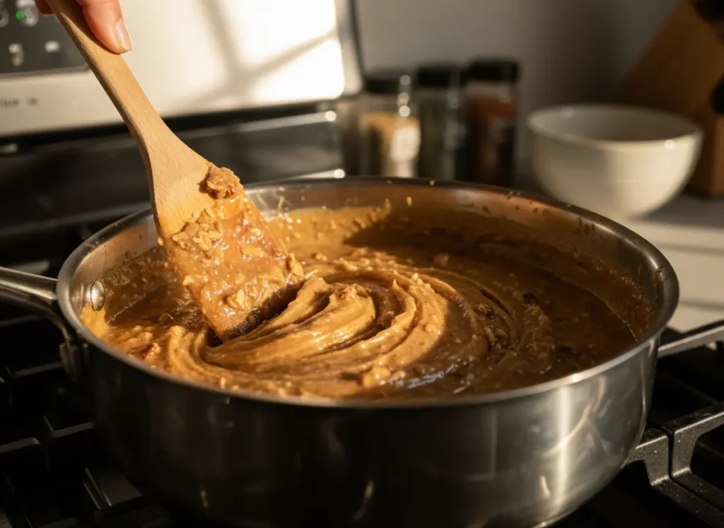 Cooking coconut pecan frosting for german chocolate cake (german chocolate cake frosting recipe)