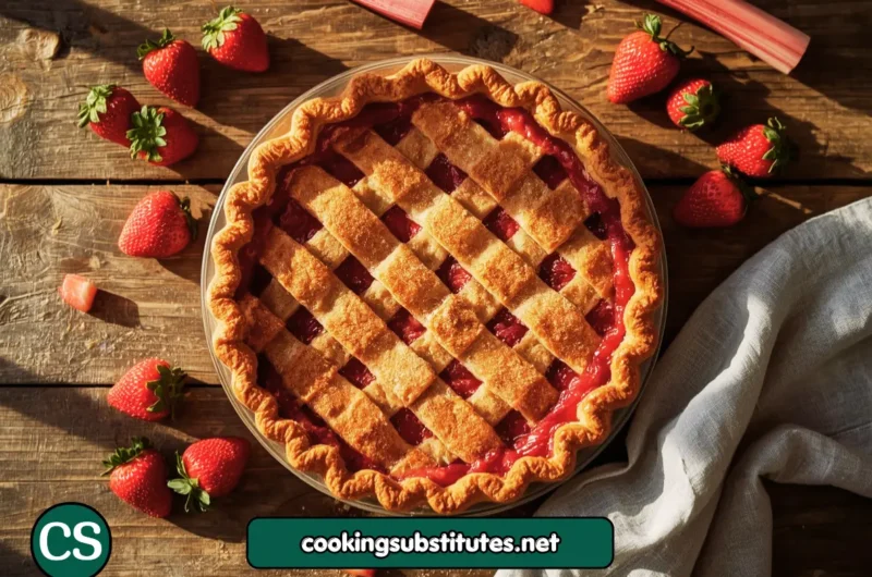 🍓 Strawberry Rhubarb Pie Recipe Card