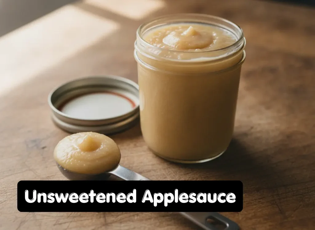 Unsweetened applesauce in a mason jar as a neutral egg substitute for brownies