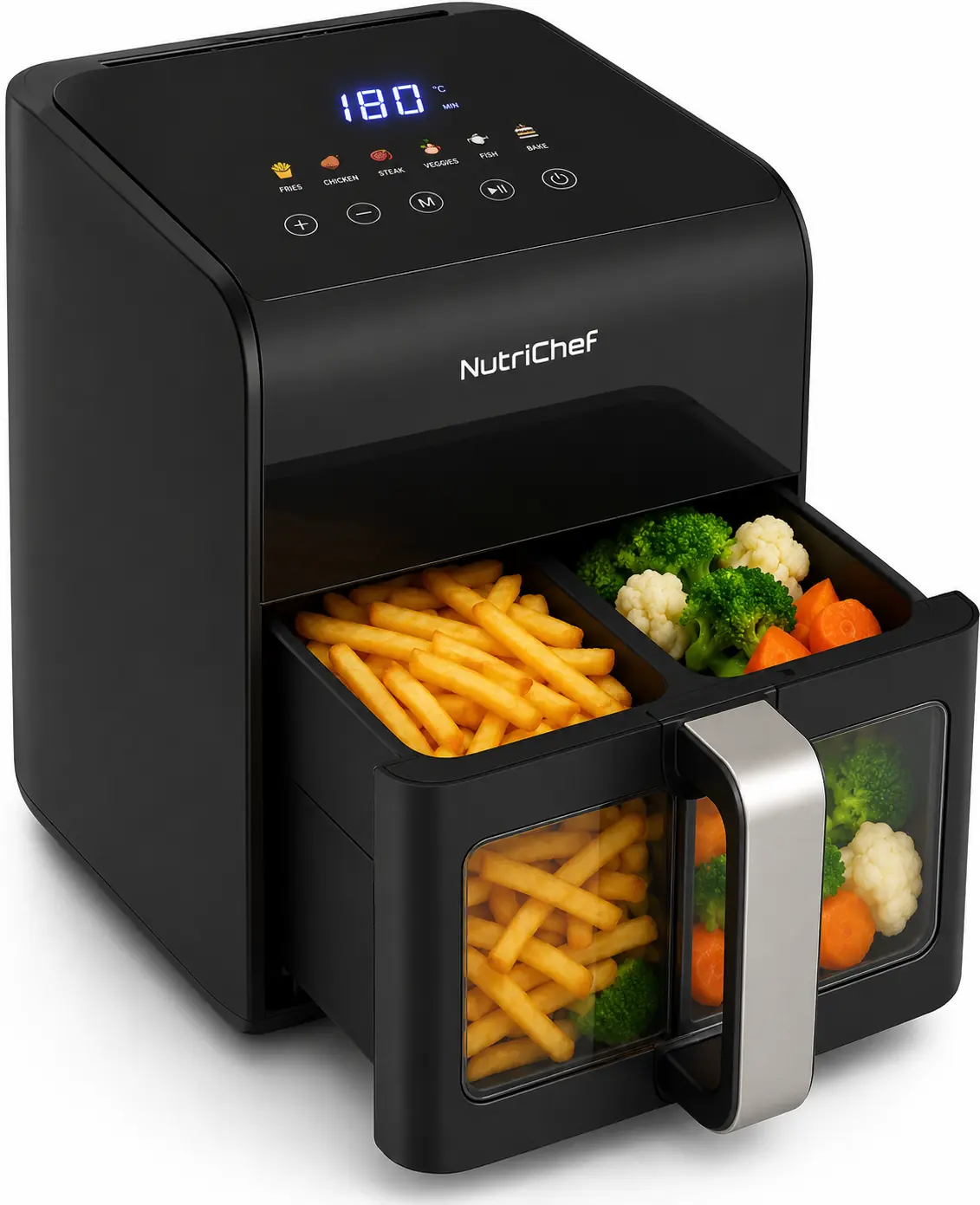Nutrichef 8-in-1 Glass Air Fryer