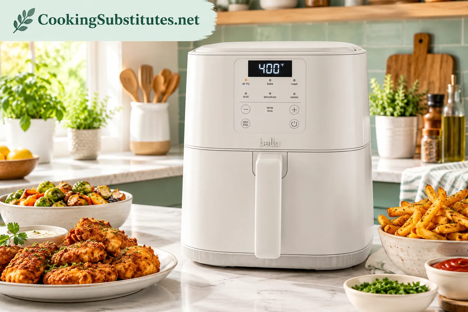 Best Air Fryers Without PFAS: 6 Safe Picks I Trust in 2026 8 Budget PFAS free air fryer with sweet potato fries in a small kitchen