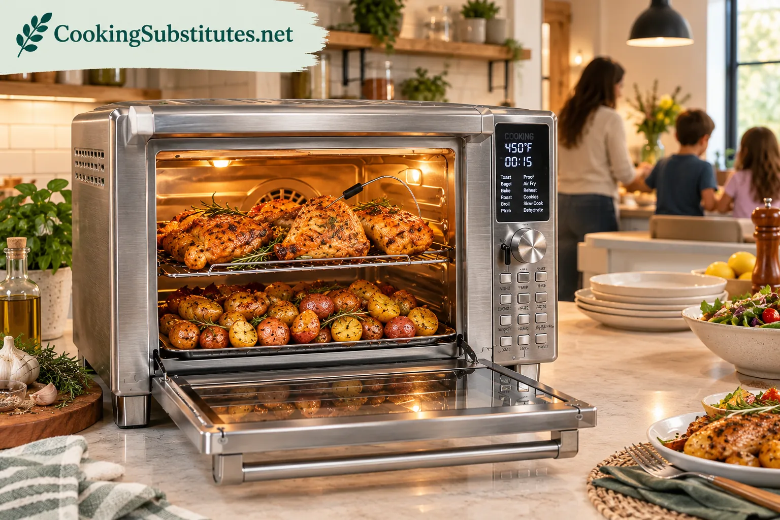 Best Air Fryers Without PFAS: 6 Safe Picks I Trust in 2026 6 Large stainless steel air fryer without Teflon cooking a family meal